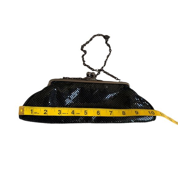 whiting & davis mesh leather bag black convertible purse chain strap clutch - Picture 10 of 11